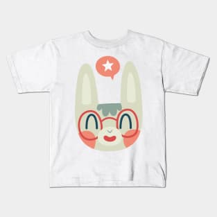 Cute Green Bunny Wearing Glasses Kids T-Shirt